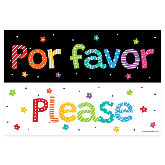 Quarterhouse Spanish Phrases - 'Por favor' Poster, Spanish and ESL Classroom Materials for Teachers