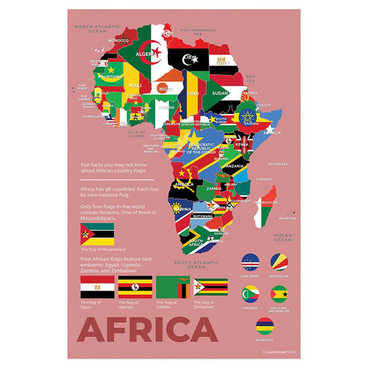 Quarterhouse African Flags Poster, Social Studies Classroom Materials for Teachers