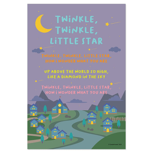 Quarterhouse Twinkle Twinkle Poster, Elementary Classroom Materials for Teachers