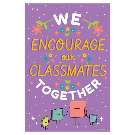 Quarterhouse 'We Encourage Each Other' Motivational Poster, Elementary Classroom Materials for Teachers