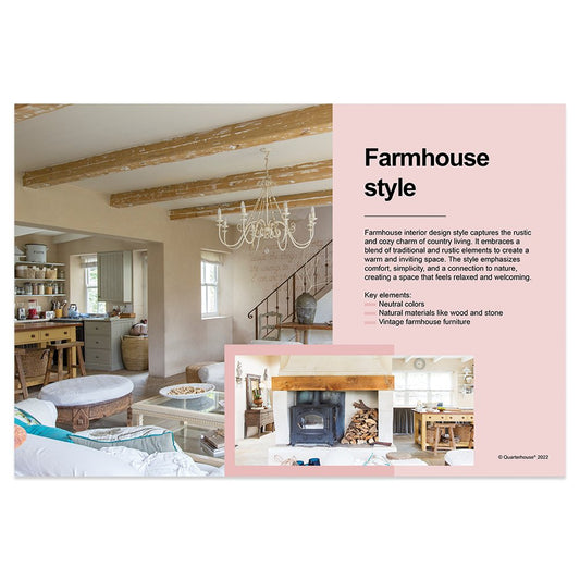 Quarterhouse Farmhouse Style Poster, Art Classroom Materials for Teachers