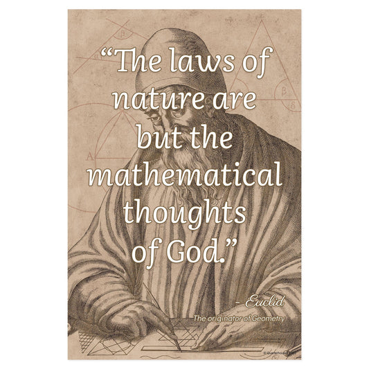 Quarterhouse Mathematic Quotables - Euclid Motivational Poster, Math Classroom Materials for Teachers