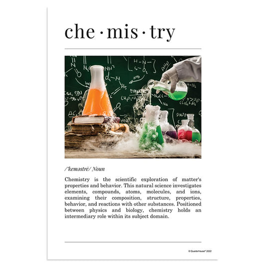 Quarterhouse Chemistry Poster, Science Classroom Materials for Teachers
