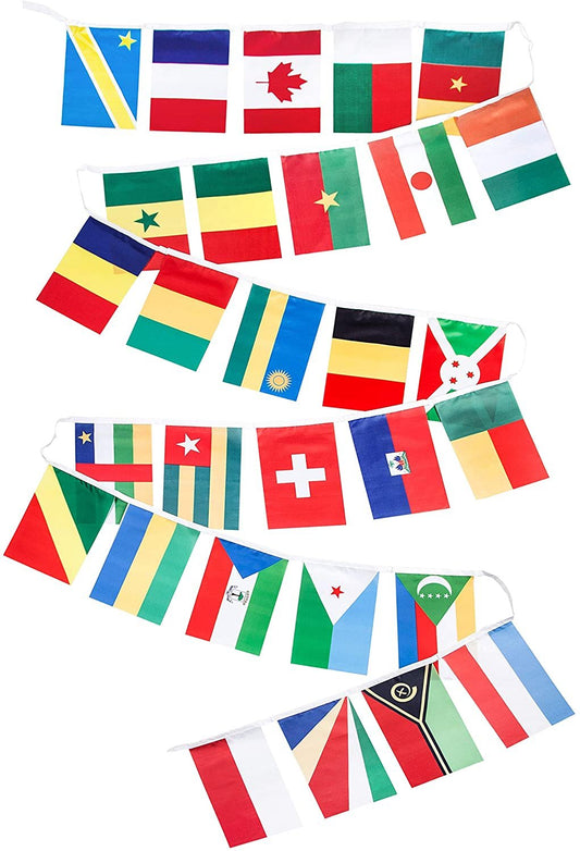 Quarterhouse French Language Country Flags - 29 Francophone Countries Per String - Polyester, 8 x 12 Inches