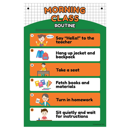 Quarterhouse Morning Class Routine Poster, Elementary Classroom Materials for Teachers