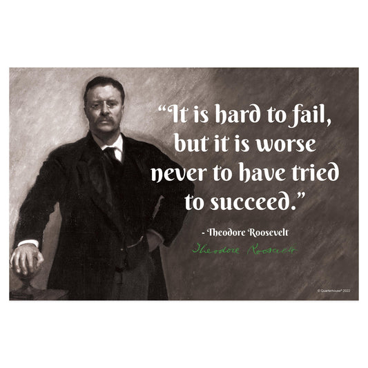 Quarterhouse Presidential Quotables - Theodore Roosevelt Motivational Poster, Social Studies Classroom Materials for Teachers