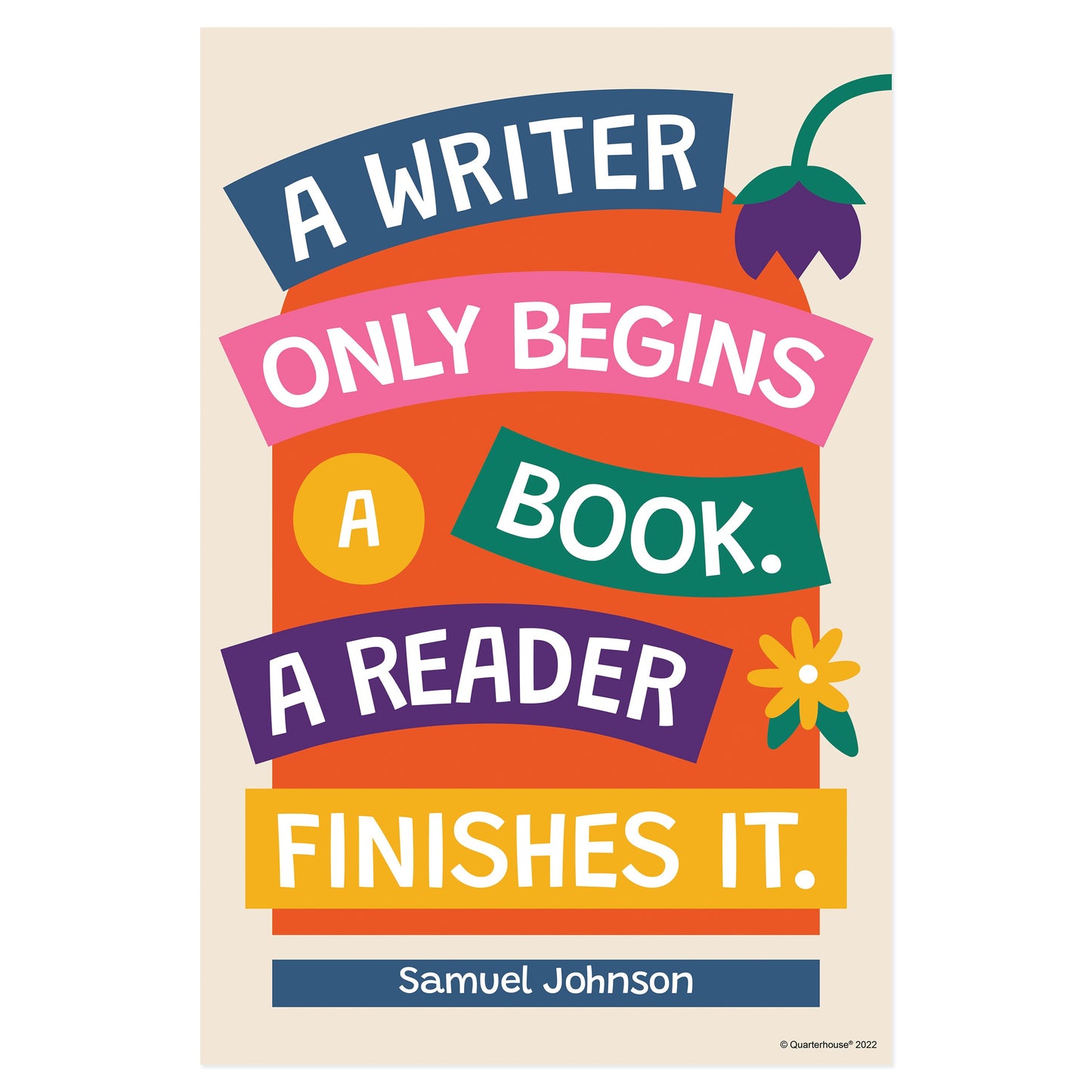Quarterhouse Reading is Fun Quotes - Samuel Johnson Poster, English-Language Arts Classroom Materials for Teachers