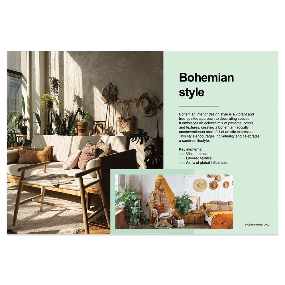 Quarterhouse Bohemian Style Poster, Art Classroom Materials for Teachers