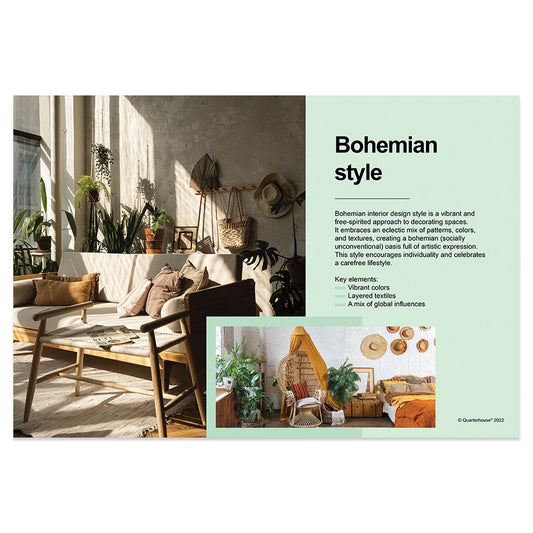 Quarterhouse Bohemian Style Poster, Art Classroom Materials for Teachers
