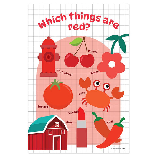 Quarterhouse Red Color Poster, Art Classroom Materials for Teachers