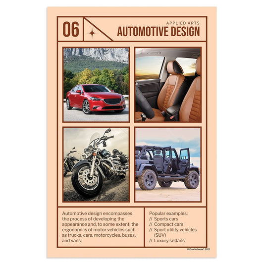 Quarterhouse Automotive Design Poster, Art Classroom Materials for Teachers