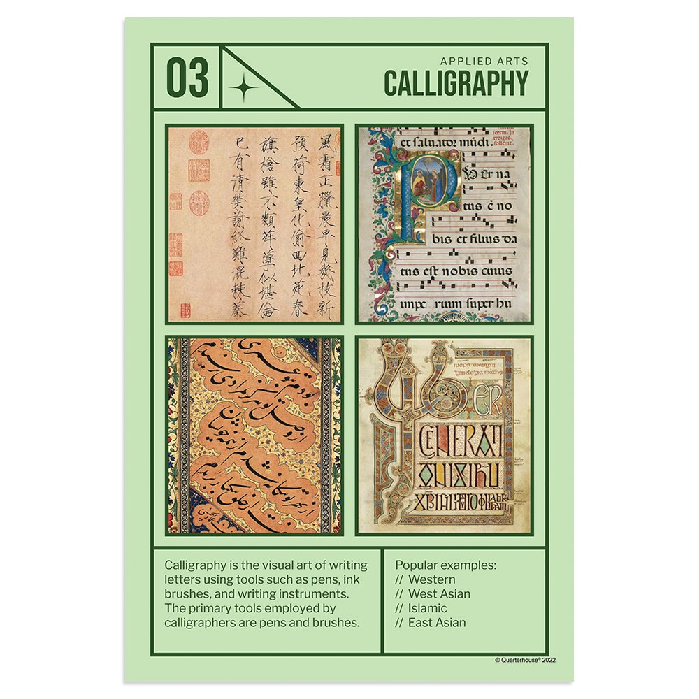 Quarterhouse Calligraphy Design Poster, Art Classroom Materials for Te ...