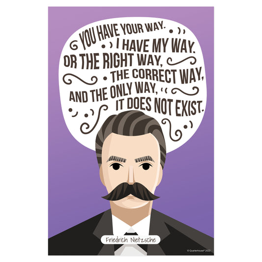 Quarterhouse Friedrich Nietzsche Quote Poster, English-Language Arts Classroom Materials for Teachers