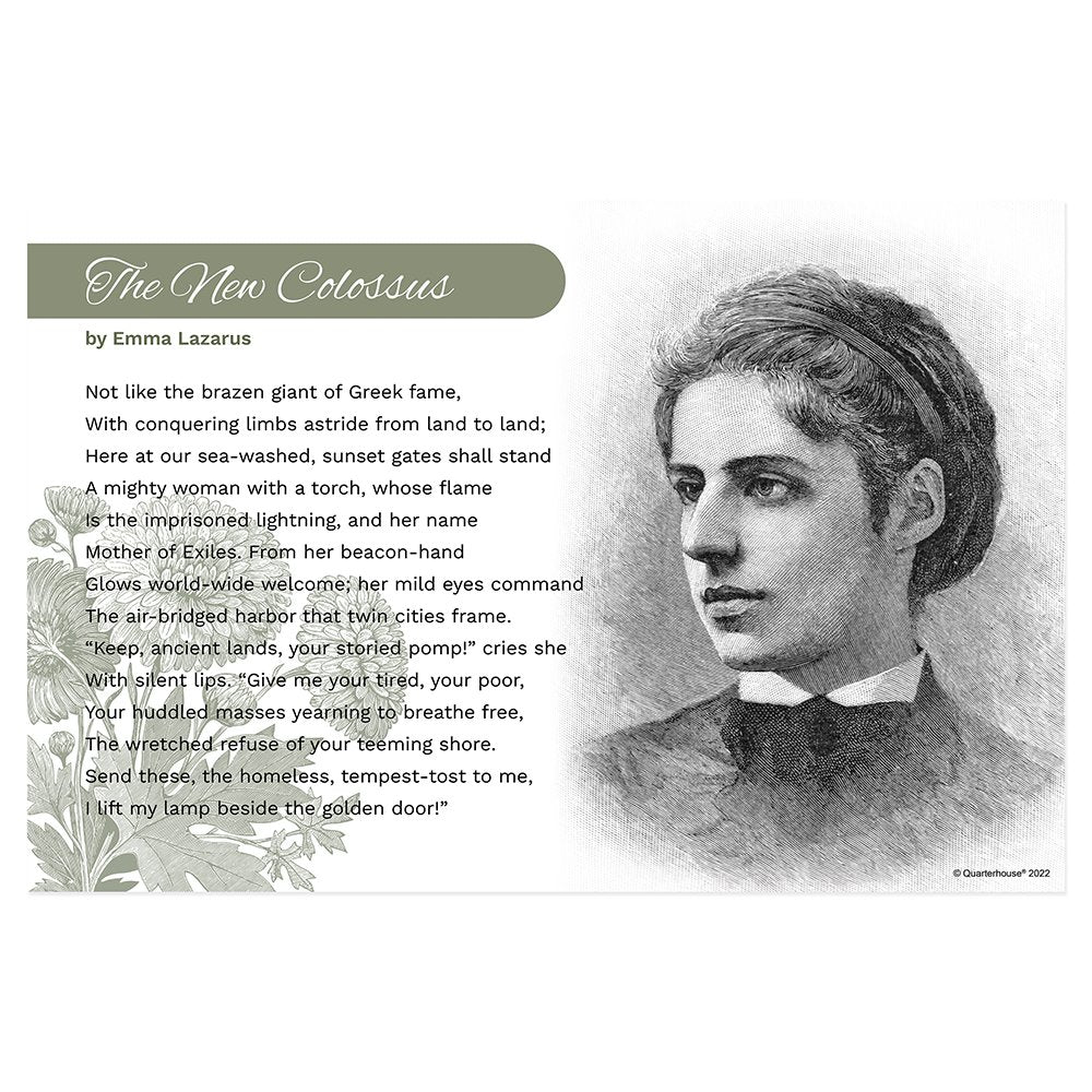 Quarterhouse Emma Lazarus Poetry Motivation Poster, English-Language A ...