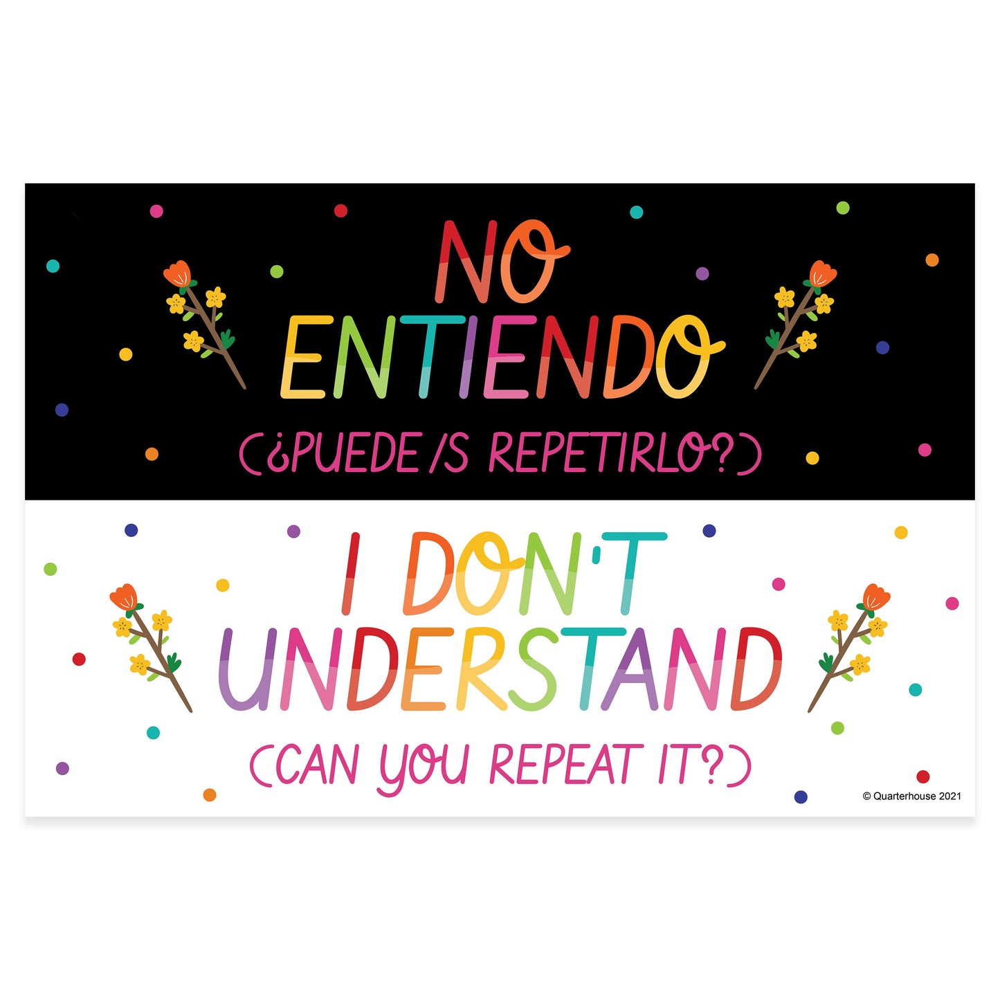 Quarterhouse Spanish Phrases - 'No entiendo' Poster, Spanish and ESL Classroom Materials for Teachers