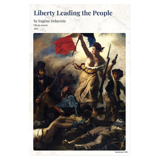 Quarterhouse 'Liberty Leading the People' Romancism Painting Poster, Art Classroom Materials for Teachers