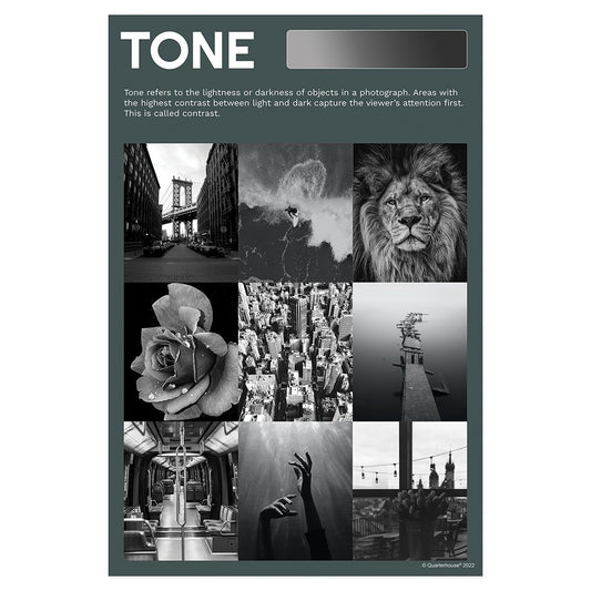 Quarterhouse Elements of Photography - Tone Poster, Art Classroom Materials for Teachers