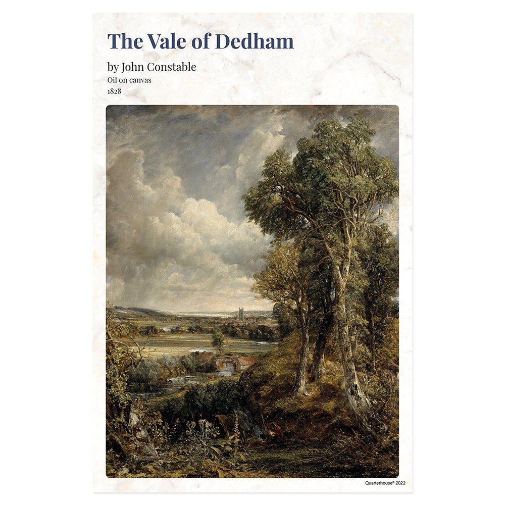 Quarterhouse 'The Vale of Dedham' Romancism Painting Poster, Art Classroom Materials for Teachers