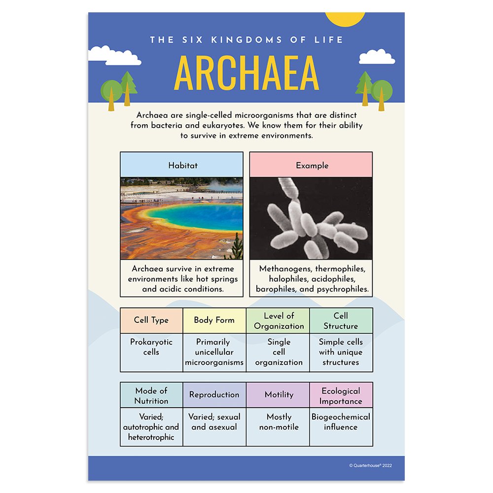 Quarterhouse Archaea Poster, Science Classroom Materials for Teachers