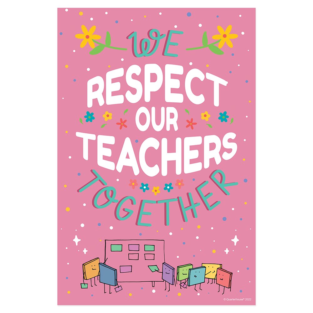 Quarterhouse 'We Respect Each Other' Motivational Poster, Elementary Classroom Materials for Teachers