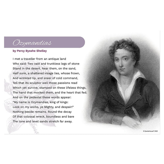 Quarterhouse Percy Bysshe Shelley Poetry Motivation Poster, English-Language Arts Classroom Materials for Teachers