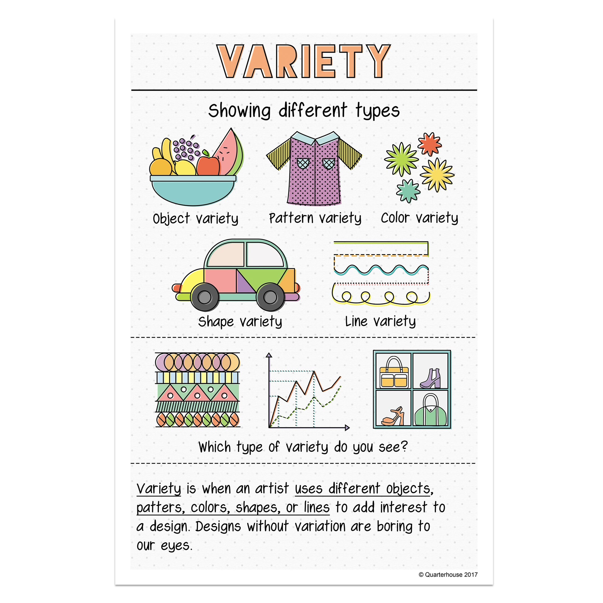 Quarterhouse Principles of Design - Variety Poster, Art Classroom Mate ...