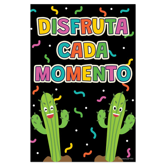 Quarterhouse 'Disfruta cada momento' Spanish Motivational Poster, Spanish and ESL Classroom Materials for Teachers