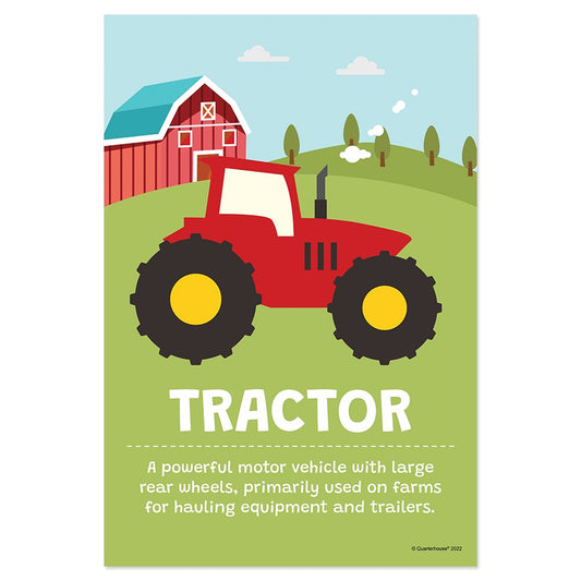 Quarterhouse Tractor Poster, Elementary Classroom Materials for Teachers