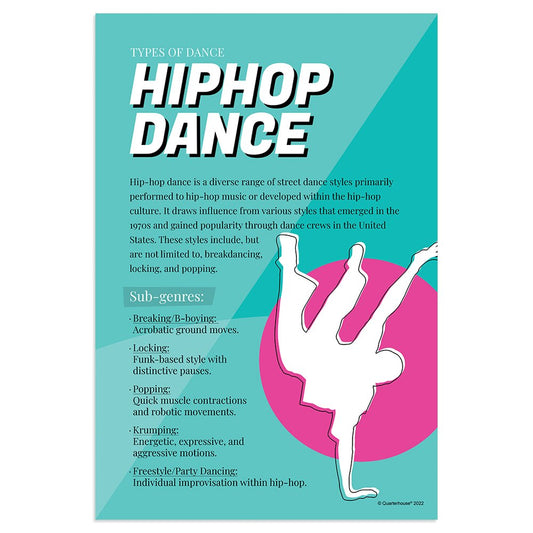 Quarterhouse Hip Hop Dance Poster, Music Classroom Materials for Teachers