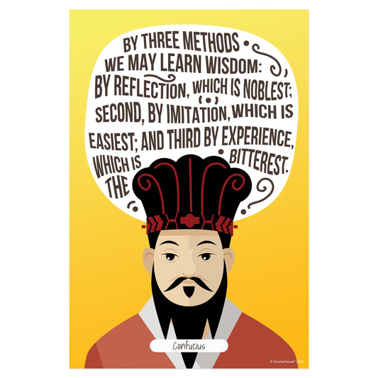 Quarterhouse Confucius Quote Poster, English-Language Arts Classroom Materials for Teachers
