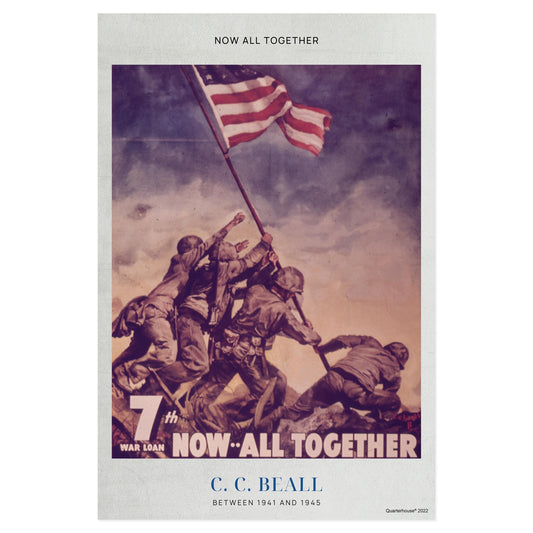 Quarterhouse WWII, 'Now All Together' Poster, Social Studies Classroom Materials for Teachers