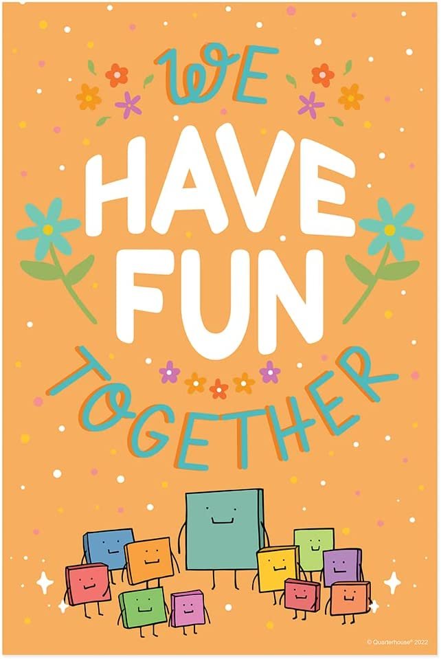 Quarterhouse Growing Together Poster Set, Primary Classroom Learning Materials for K-12 Students and Teachers, Set of 8, 12 x 18 Inches, Extra Durable