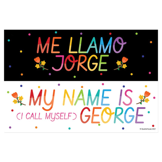 Quarterhouse Spanish Phrases - 'Me llamo Jorge' Poster, Spanish and ESL Classroom Materials for Teachers