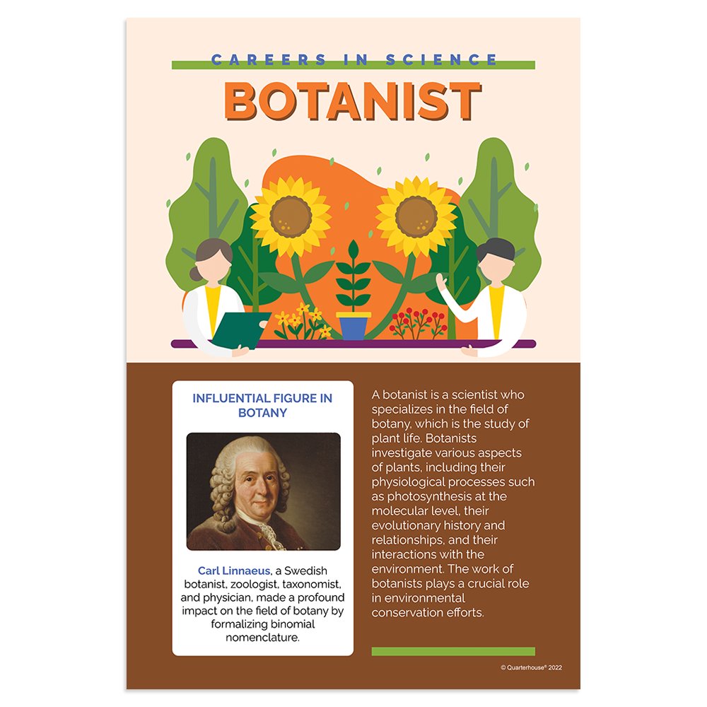 Quarterhouse Botanist Career Poster, Science Classroom Materials for Teachers