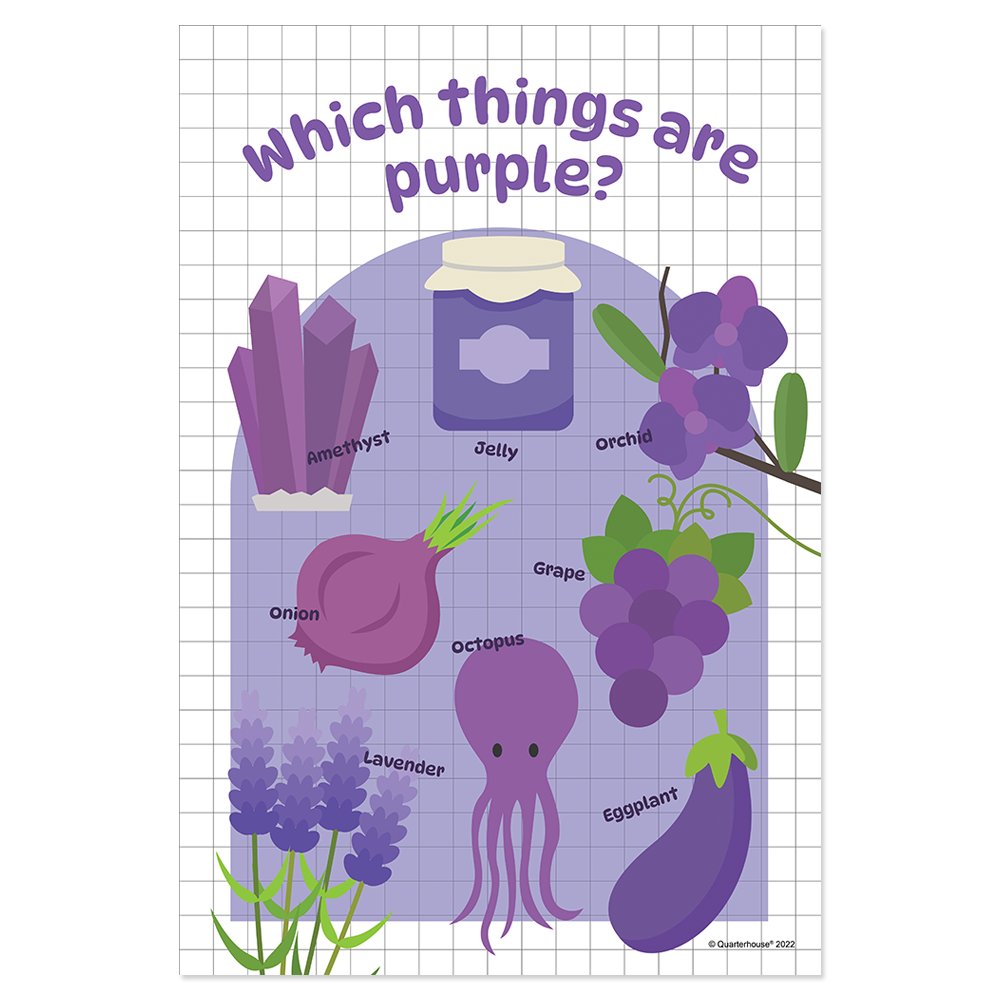 Quarterhouse Purple Color Poster, Art Classroom Materials for Teachers