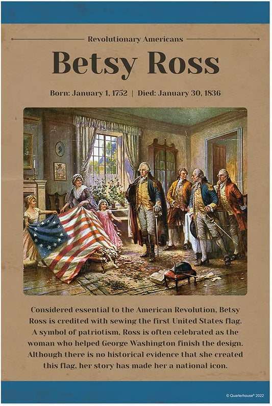 Quarterhouse Revolutionary Americans Poster Set, Social Studies Classroom Learning Materials for K-12 Students and Teachers, Set of 8, 12 x 18 Inches, Extra Durable