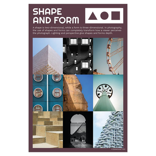 Quarterhouse Elements of Photography - Shape and Form Poster, Art Classroom Materials for Teachers