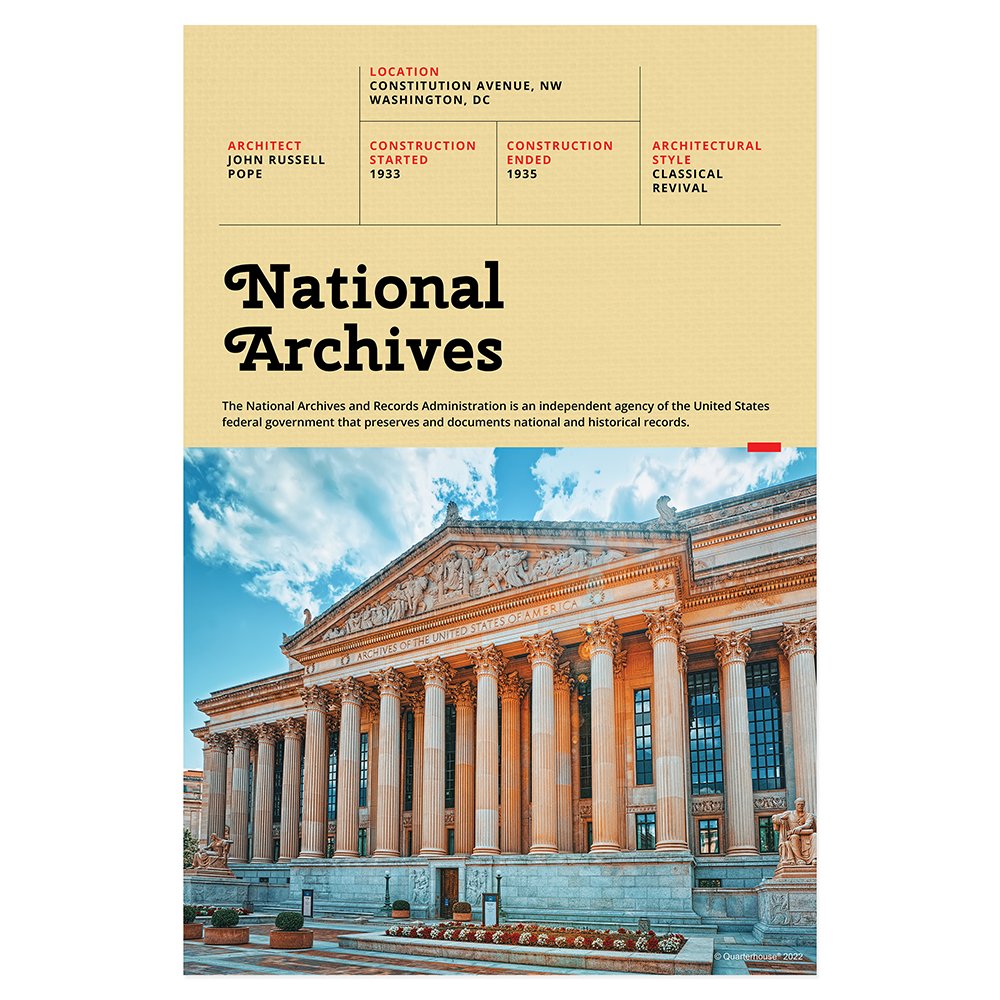 Quarterhouse National Archives Poster, Social Studies Classroom Materials for Teachers