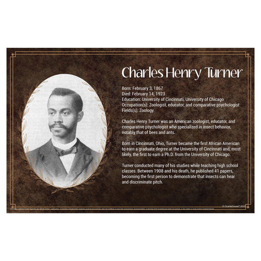 Quarterhouse Black Scientists - Charles Henry Turner Biographical Poster, Science Classroom Materials for Teachers