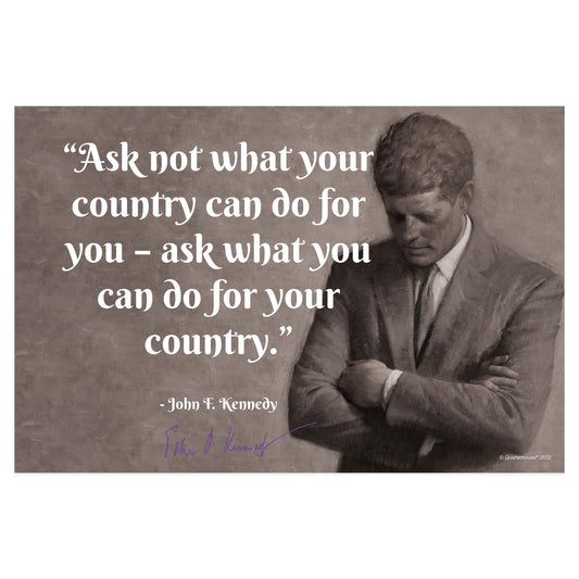 Quarterhouse Presidential Quotables - John F. Kennedy Motivational Poster, Social Studies Classroom Materials for Teachers