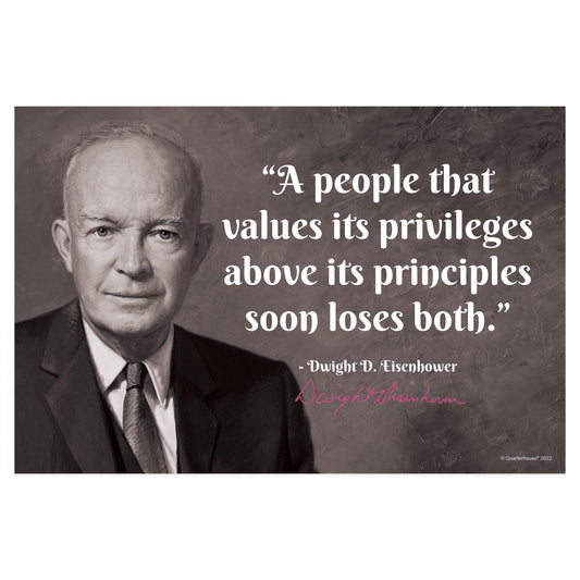 Quarterhouse Presidential Quotables - Dwight D. Eisenhower Motivational Poster, Social Studies Classroom Materials for Teachers