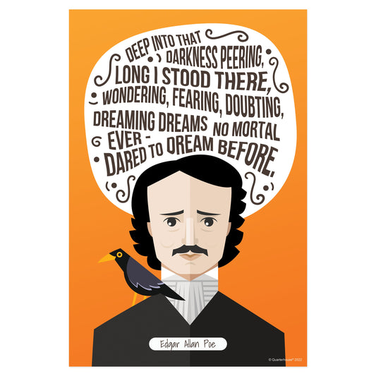 Quarterhouse Edgar Allan Poe Quote Poster, English-Language Arts Classroom Materials for Teachers