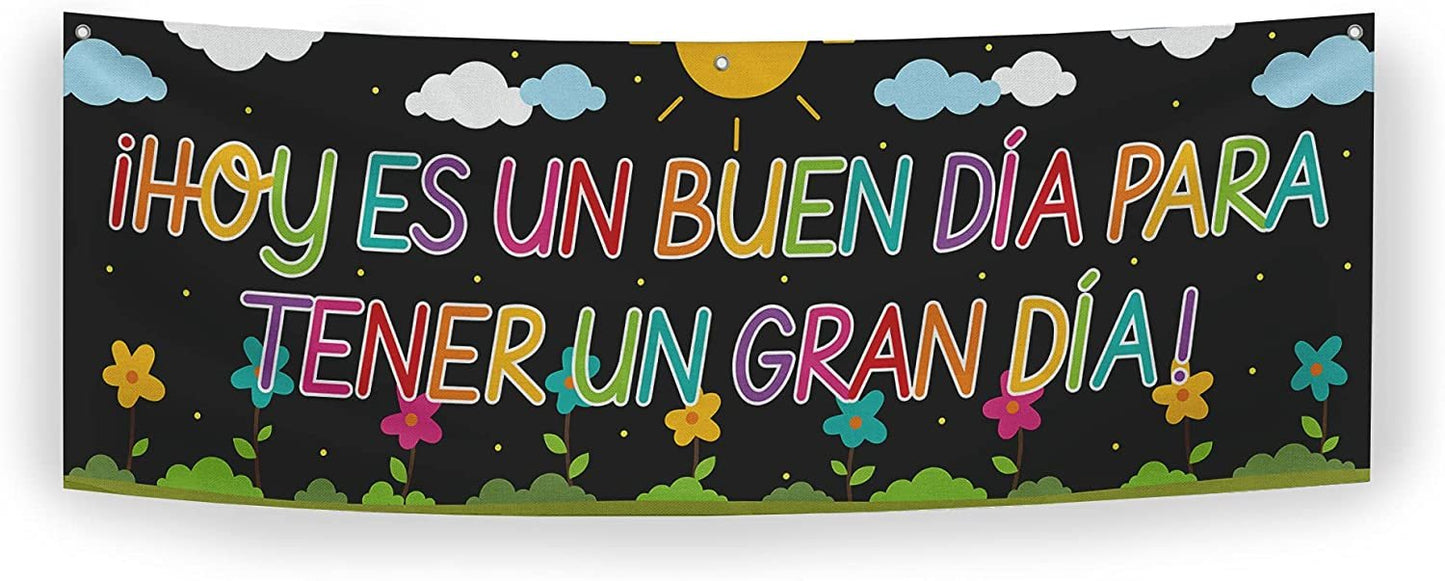Quarterhouse Spanish Motivational (C) Banner Set, Spanish - ESL Classroom Learning Materials for K-12 Students and Teachers, Set of 4, 39 x 13.5 Inches, Extra Durable