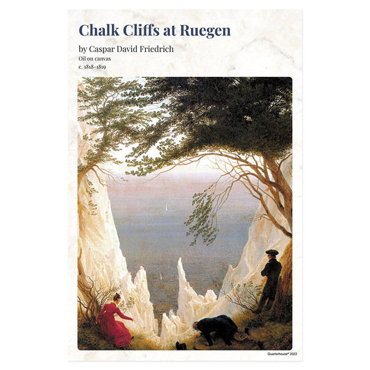 Quarterhouse 'Chalk Cliffs at Ruegen' Romancism Painting Poster, Art Classroom Materials for Teachers