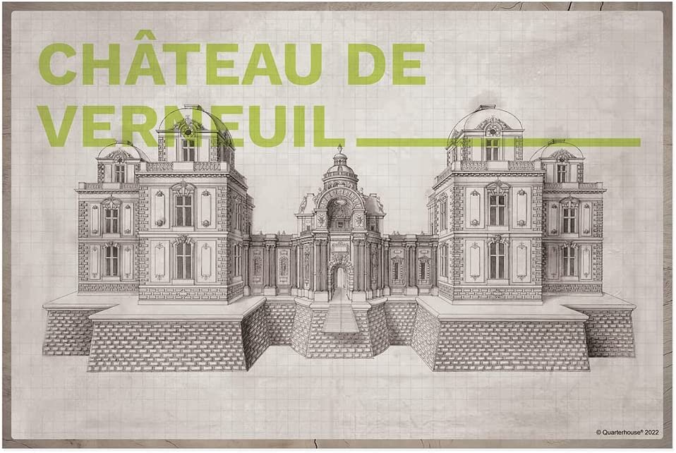 Quarterhouse Famous Chateaux of France, Architectural Blueprints Poster Set - Art, Design, and Drafting Classroom Learning Materials for K-12 Students and Teachers, Set of 8, 12 x 18 Inches, Extra Durable