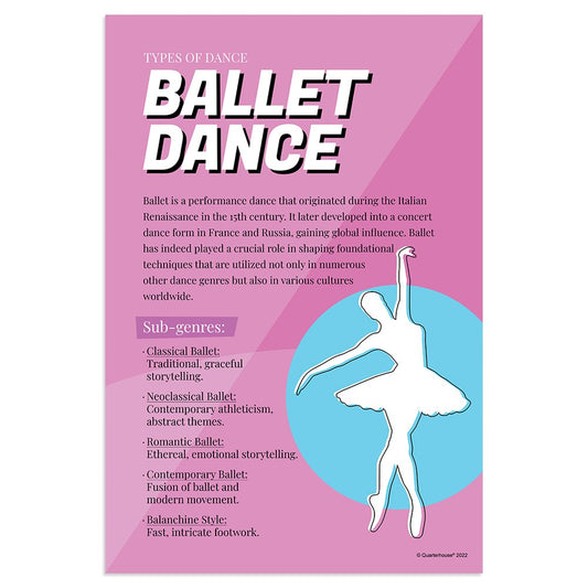 Quarterhouse Ballet Dance Poster, Music Classroom Materials for Teachers