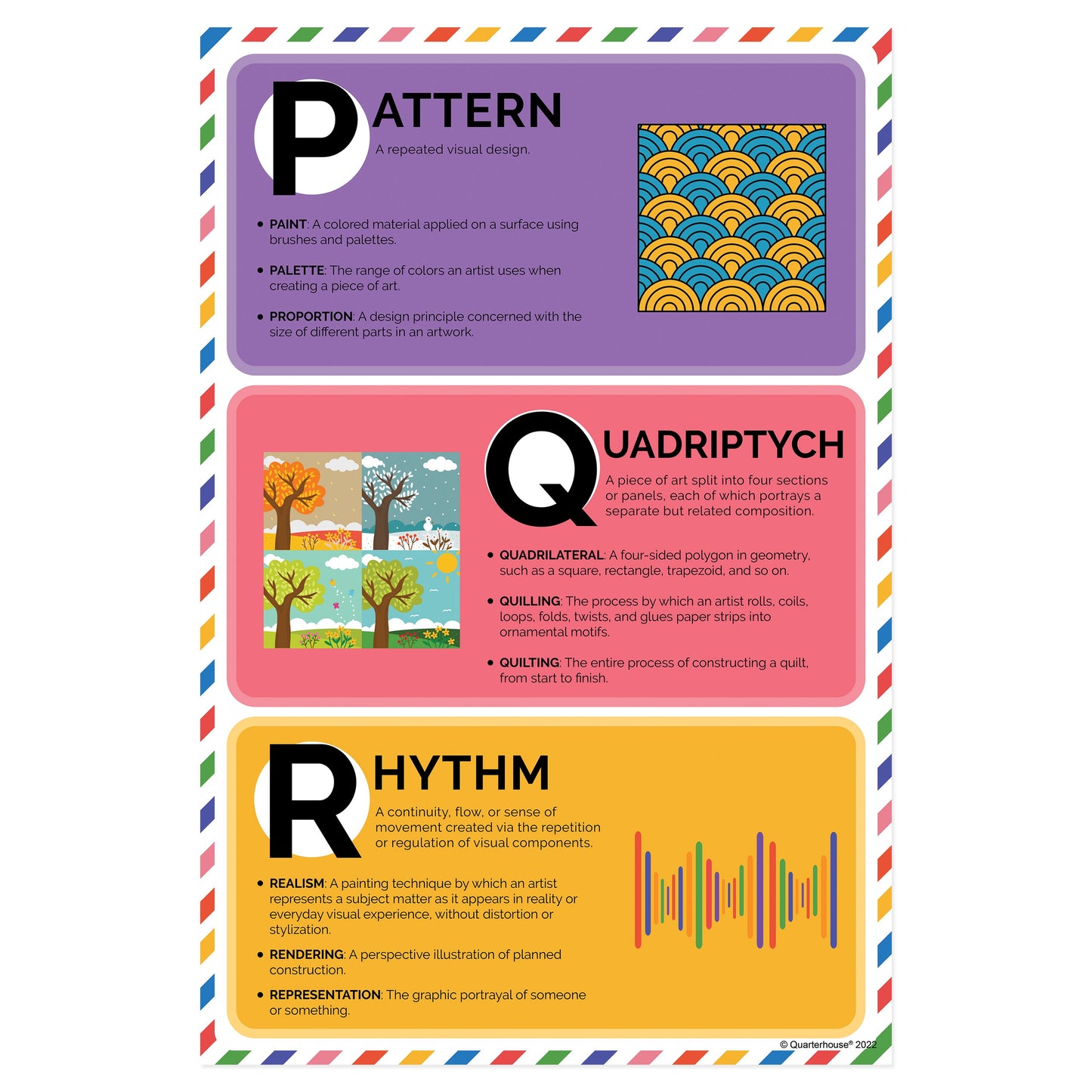 Quarterhouse Art Vocabulary, Letters P-R Poster, Art Classroom Materials for Teachers
