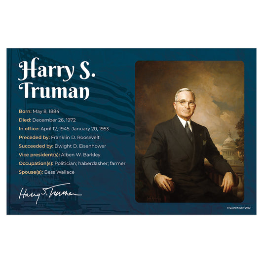 Quarterhouse President Harry S. Truman Biographical Poster, Social Studies Classroom Materials for Teachers