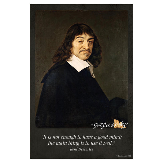 Quarterhouse Philosopher Quotables - Rene Descartes Poster, English-Language Arts Classroom Materials for Teachers