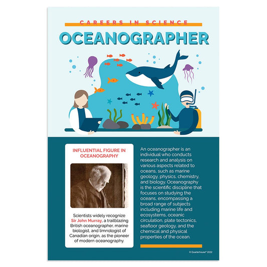 Quarterhouse Oceanographer Career Poster, Science Classroom Materials for Teachers